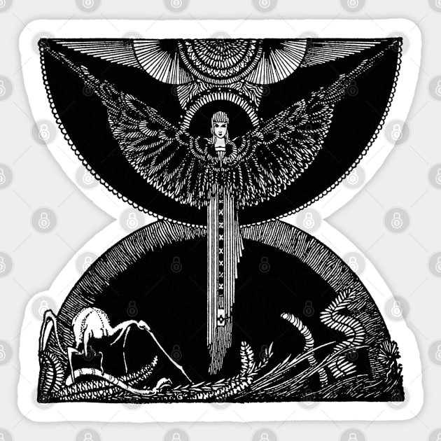 Eccentric angel in art nouveau Sticker by Marccelus